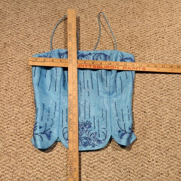 Vintage Dave & Johnny by Laura Ryner Bustier Corset Top 1/2 Blue Sequins Fairy - Picture 2 of 7